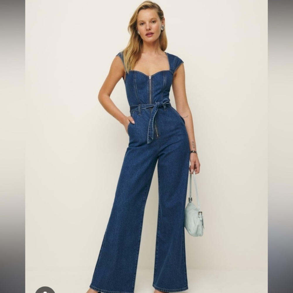Reformation Calypso Denim Jumpsuit